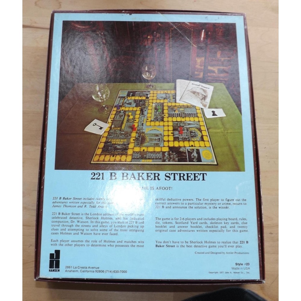 Hanson 221B Baker Street The Master Detective Game - See Description for Details